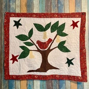 Quilted Bird In a Pear Tree Pillow Case